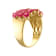 Pink Topaz 14K Yellow Gold Plated Silver Ring 4.20ctw