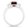 Mozambique Garnet And Lab-Grown Diamond Three-Stone Ring In Sterling Silver