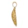 10K Yellow Gold 2D Beaded Textured Scallop Shell Charm