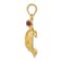 14K Yellow Gold Turtle with Ruby Eyes Pendant