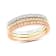 0.45ctw Diamond Stackable Band Ring Set of 3 in 14k Tri Color Gold
