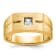 10K Yellow Gold Men's Polished and Satin Diamond Ring 0.25ct