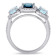 2.17ctw London Blue and Sky Blue Topaz with.33ctw Diamond 3-Stone Ring
in Sterling Silver