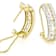 CZ J-Hoop Earrings In 18K Gold Over Sterling Silver