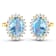 1.92ctw 14K Yellow Gold Aquamarine and White Diamond Halo Earrings