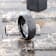 RENEGADE Domed Hammer Finish Black Tungsten Carbide Wedding Band with
Brushed Finish 8mm
