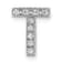 Rhodium Over 14K White Gold Diamond Letter T Initial Charm
