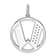 14K White Gold Gatsby Diamond Initial W Charm