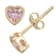 Pink Cubic Zirconia 14k Yellow Gold Over Sterling Silver Children's
Heart Earrings 0.74ctw