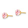 14k Yellow Gold 5mm Children's Pink Cubic Zirconia Stud Earrings