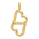 14k Yellow Gold Polished Connected Double Hearts Pendant
