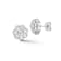 Rachel Zoe CZ Flower Stud Earrings in Rhodium Over Sterling Silver