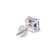 Multi-color Cubic Zirconia 14k White Gold Studs With Velvet Gift Box 4.00ctw