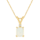 7x5mm Emerald Cut Opal with Diamond Accent 14k Yellow Gold Pendant With Chain