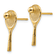 14k Yellow Gold Textured Tennis Racquet with Ball Stud Earrings
