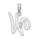 Rhodium Over 14k White Gold Polished Script Letter W Initial Pendant