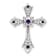 Rhodium Over 10k White Gold 0.09 ctw Amethyst and Diamond Fleur-de-Lis
Cross Slide Pendant