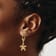 14k Yellow Gold Textured Puffed Starfish Earrings