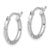 Rhodium Over 14k White Gold Polished, Satin and Diamond-Cut 11/16"
Hoop Earrings