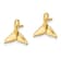 14k Yellow Gold Mini Whale Tail Stud Earrings