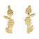 14K Yellow Gold Floral Inspired J-Hoop Earrings