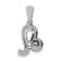 Rhodium Over 14K White Gold Diamond Leo Zodiac Pendant