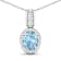 1.40ctw 14K White Gold Oval Aquamarine and White Diamond Pendant with 18
inch Cable Chain
