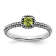 Sterling Silver Stackable Expressions Checker-cut Peridot Antiqued Ring 0.25ctw