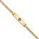 14k Yellow Gold Medical Soft Diamond Shape Red Enamel Mariner Link ID Bracelet