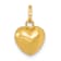 14K Yellow Gold Polished 3D Heart Charm Pendant