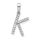 Rhodium Over 14k White Gold Diamond Letter K Initial Pendant
