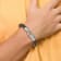 Brown Leather and Stainless Steel Brushed 8.25-inch Bracelet