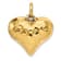14k Yellow Gold Polished and Hammered 3D Heart Pendant