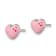 Sterling Silver and Pink Enamel Heart Children's Post Earrings