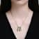 Emerald Color CZ Bar Pendant Necklace In 14K Gold Over Brass
