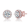 CZ Halo Stud Earrings In 18K Rose Gold Over Brass