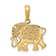 14k Yellow Gold Textured Elephant Pendant