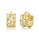 Basketweave C-Hoop Earrings In 14K Gold Over Brass