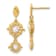 14K Yellow Gold Polished Freshwater Cultured Pearl Flower Post Dangle Earrings