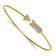 14k Yellow Gold and Rhodium Over 14k Yellow Gold Diamond Arrow Flexible Bangle