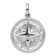 Rhodium Over Sterling Silver Cubic Zirconia Compass Pendant