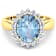 3.44ctw Blue Aquamarine and Diamond 14K Yellow Gold Halo Ring