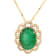 5.52 Ctw Emerald and 0.47 Ctw White Diamond Pendant in 14K YG