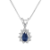 0.35ctw Pear Shape Blue Sapphire and Round White Diamond Pendant 14k
White Gold