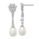 Rhodium Over Sterling Silver  8-9mm White FWC Pearl Cubic Zirconia Post
Dangle Earrings
