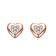 Heart-Shaped CZ Pave Stud Earrings In 18K Rose Gold Over Brass