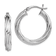Rhodium Over Sterling Silver Twisted 4x25mm Hoop Earrings