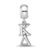 Rhodium Over Sterling Silver LogoArt Kappa Delta Vertical Letters on Bead