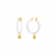 14K Yellow Gold Over Sterling Silver Acrylic Mini Flower Charm Hoop
Earrings in Clear