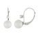 14k White Gold Leverback Earring with 7mm Akoya Pearl and .10CT DTW